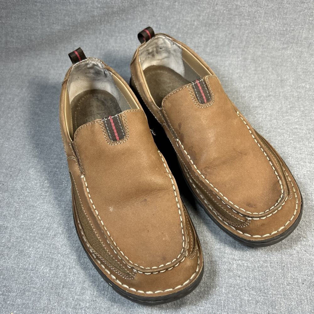 Clarks XTR Lite Mens Brown Leather Slip On Loafers Casual Shoes Size 7